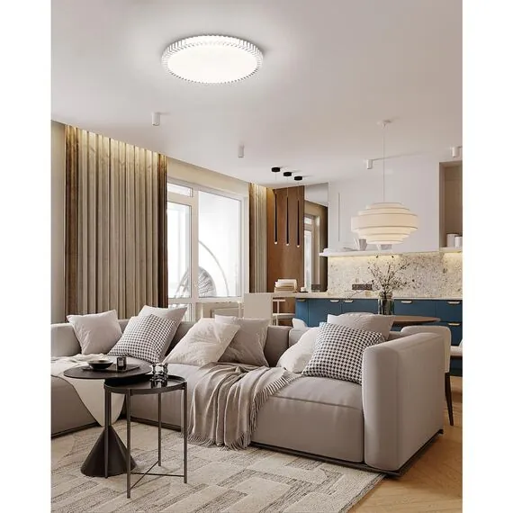 SONEX 7673/EL PALE SN 198 Светильник пластик/белый/прозрачный LED 70Вт 3000-6000К D490 IP43 пульт ДУ ATIKO, изображение 3