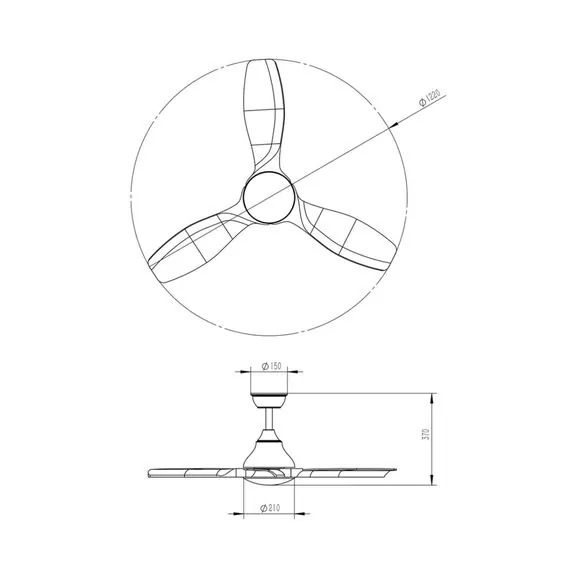 SONEX 7702/24L VIVA LED SN 189 Люстра-вентилятор, черный/серое дерево LED 24Вт 3000-6000K D1320 пульт ДУ STORM, изображение 2