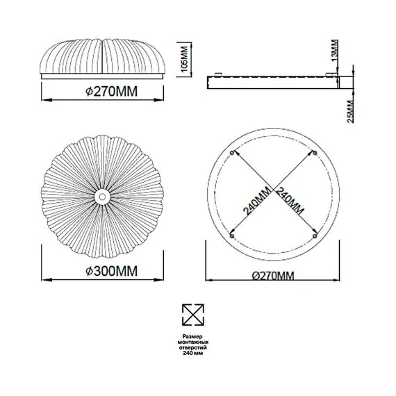 SONEX 7719/36L PIKO LED SN 027 Светильник металл/стекло/прозрачный/золотой LED 36Вт 3000-6500K D300 IP20 пульт ДУ TESORO, изображение 2