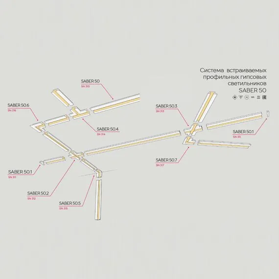 Stellanova SN 311 Торцевые элементы (заглушки) для SABER 50, изображение 3
