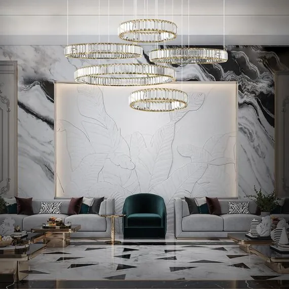 LOFT IT 10135/5 Gold Подвесной светильник Crystal ring, изображение 3