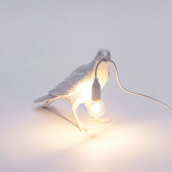 Seletti 00124523; 14732 Настольная лампа Bird Waiting White, изображение 3