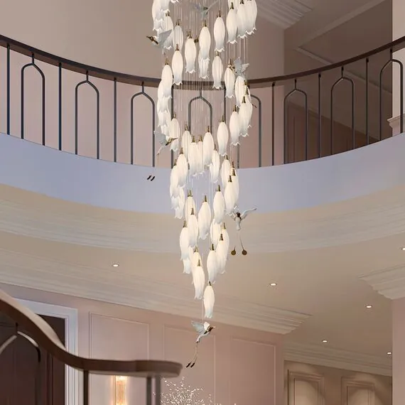 Cloyd 10813 Люстра ARGANA C60 высота - 293 см, керамика, фарфор белый, изображение 2