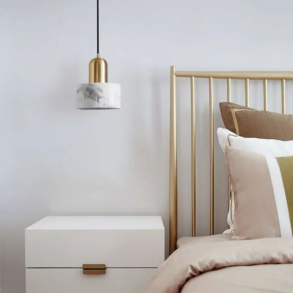 Cloyd 10794 Подвесной светильник ANTUAN P1 диаметр - 15 см, белый мрамор, изображение 3