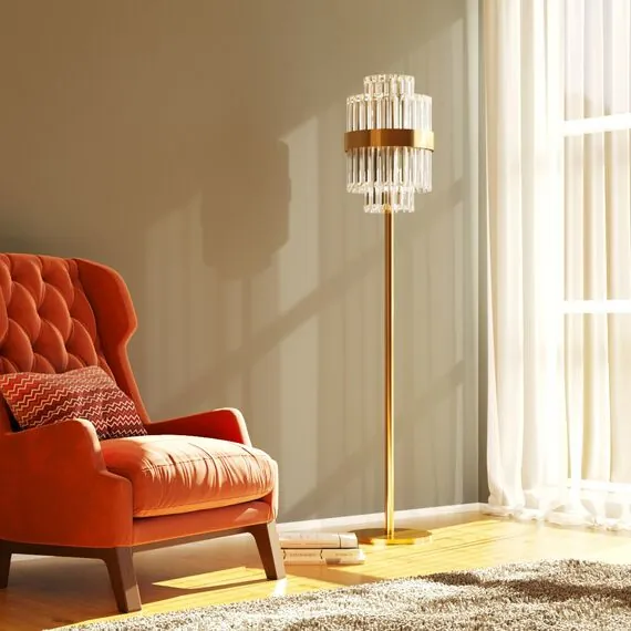 Cloyd 40014 Торшер BROTIGAN - A F6 высота - 170 см, золото, изображение 2