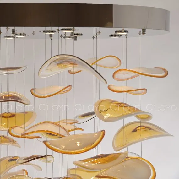 Cloyd 11331 Люстра KUSTO C12 высота - 230 см, хром янтарное стекло, изображение 5