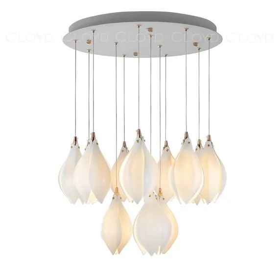 Cloyd 10363 Люстра MANGRA C12 диаметр - 53 см, керамика белый, изображение 2