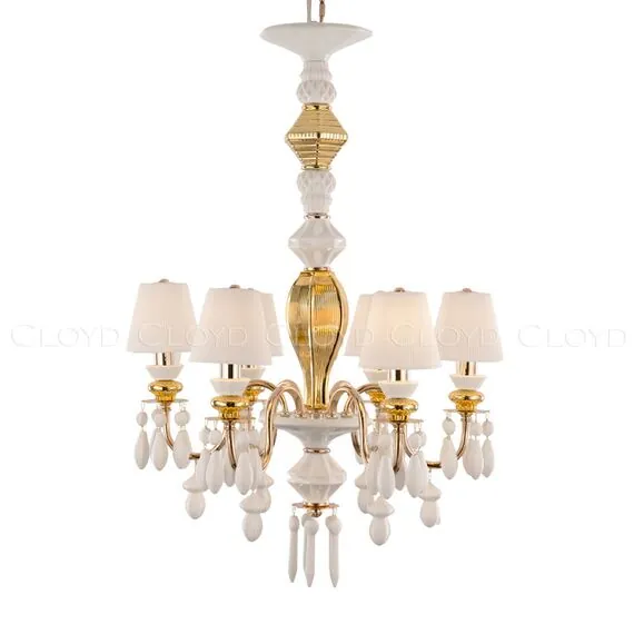Cloyd 11211 Люстра LOTTIE - B C6 диаметр - 56 см, белый - золотая керамика, изображение 3