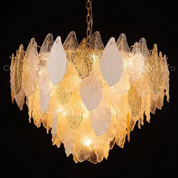 Cloyd 10367 Люстра SENEGAL - A C21 диаметр - 80 см, с золотыми листьями золото, изображение 4