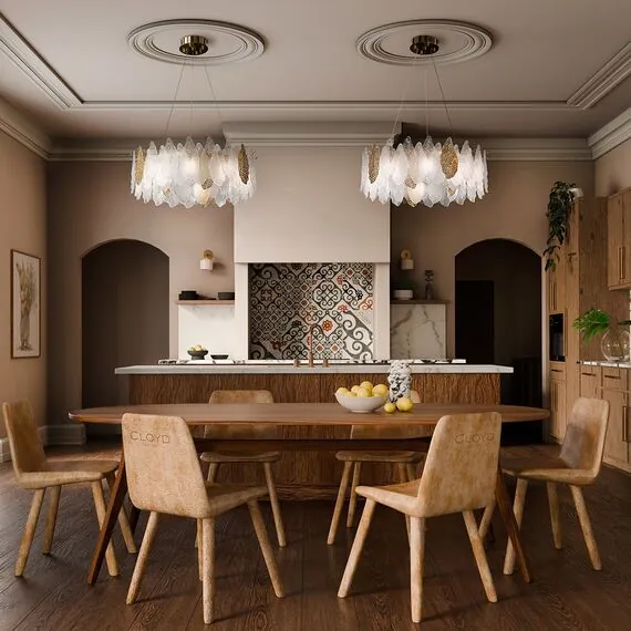 Cloyd 10434 Люстра SENEGAL - B C8 диаметр - 60 см, с золотыми листьями золото, изображение 2