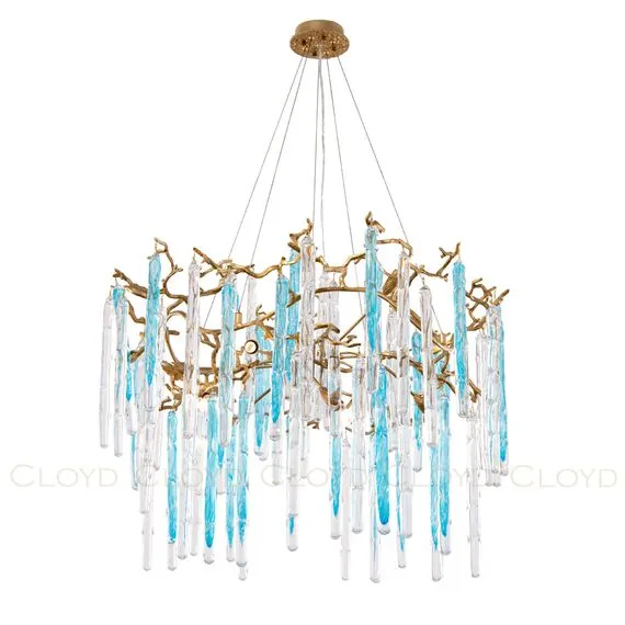 Cloyd 10405 Люстра PANGEA C10 диаметр - 86 см, латунь голубое стекло