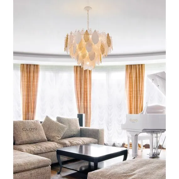 Cloyd 10367 Люстра SENEGAL - A C21 диаметр - 80 см, с золотыми листьями золото, изображение 2