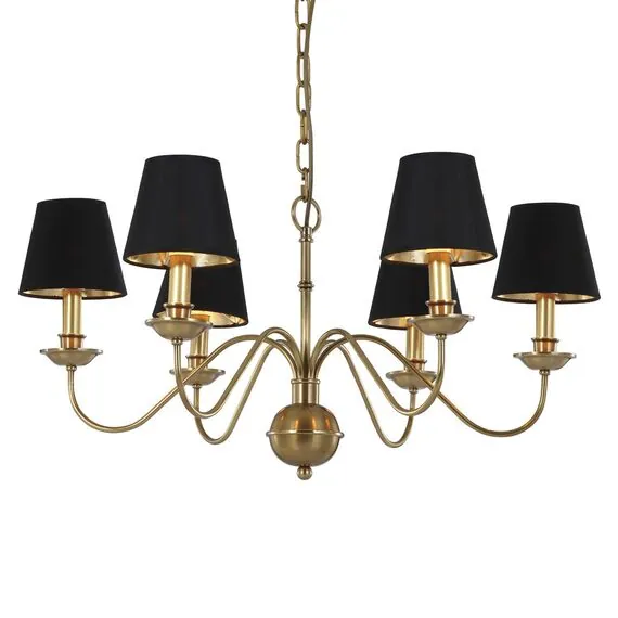 Cloyd 10062 Люстра MIDWEST C6 черный абажур диаметр - 68 см, латунь