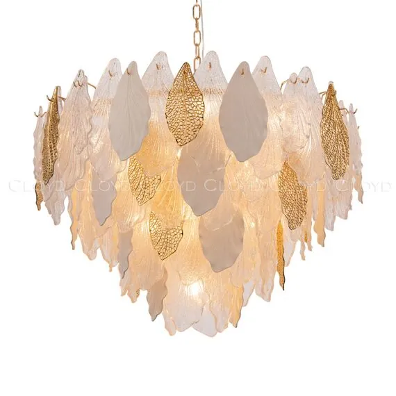 Cloyd 10367 Люстра SENEGAL - A C21 диаметр - 80 см, с золотыми листьями золото
