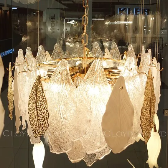 Cloyd 10366 Люстра SENEGAL - A C15 диаметр - 60 см, с золотыми листьями золото, изображение 3