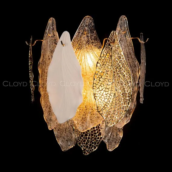 Cloyd 20110 Бра SENEGAL - A W3 высота - 33 см, с золот. листьями золото, изображение 2