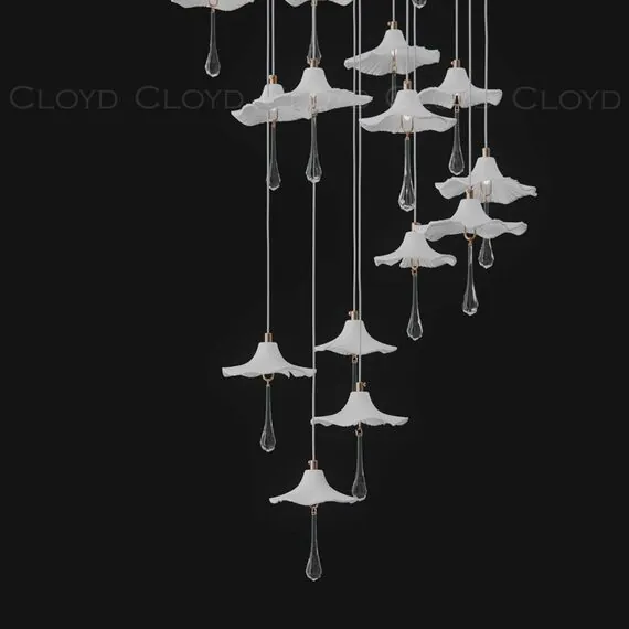 Cloyd 11335 Люстра SHANGRILA - A C33 высота - 250 см, керамика золото, изображение 4