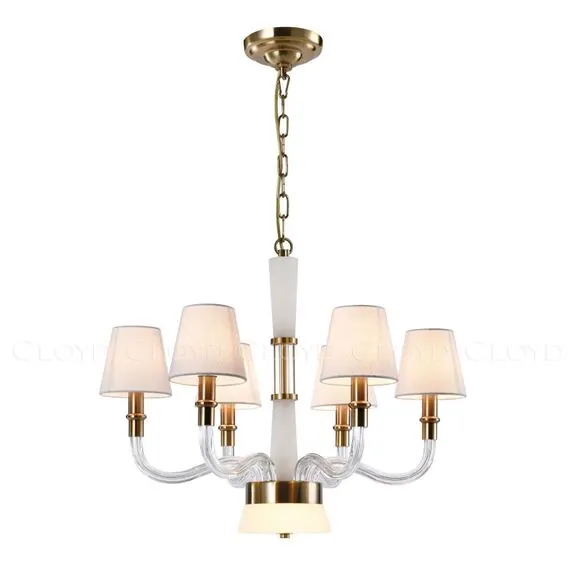 Cloyd 11310 Люстра SHERINGTON - A C7 диаметр - 67 см, абажуры латунь