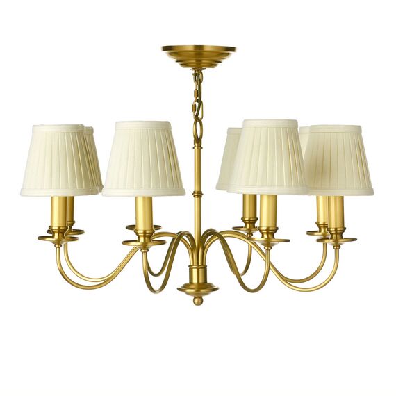 Cloyd 10061 Люстра VISALIA C8 беж. абажур диаметр - 68 см, латунь