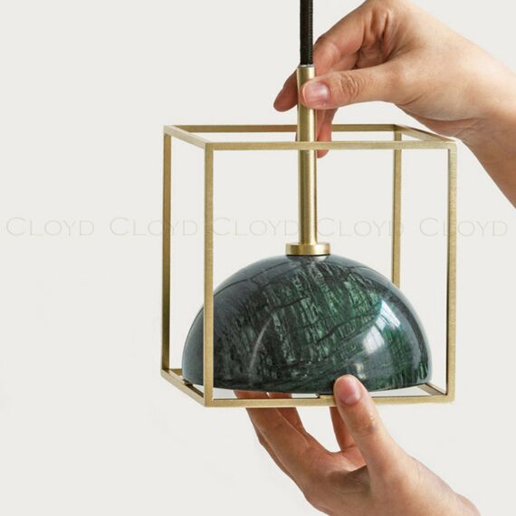 Cloyd 11051 Подвесной светильник TESSER P1 латунь зеленый мрамор, изображение 4