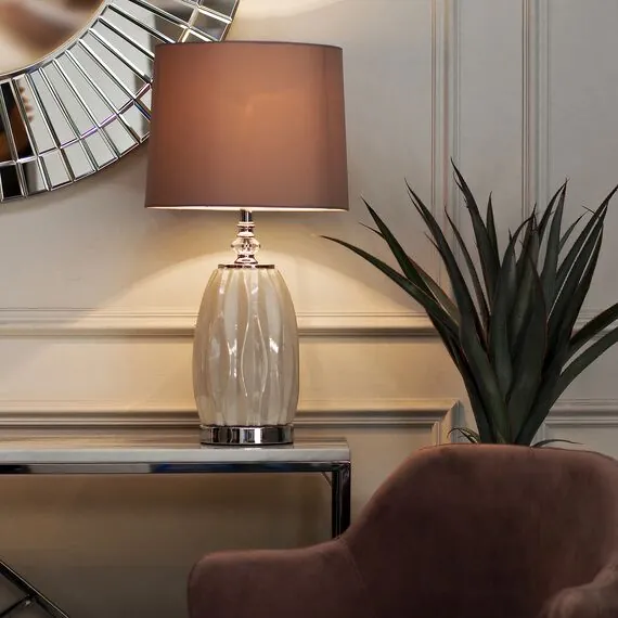 Garda Decor 22-87755 Лампа настольная плафон светло-серый d30*62см (2), изображение 4