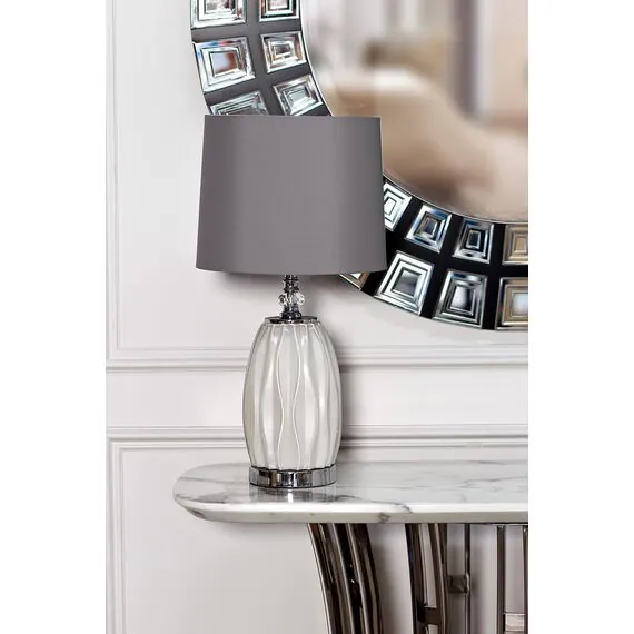 Garda Decor 22-87755 Лампа настольная плафон светло-серый d30*62см (2)