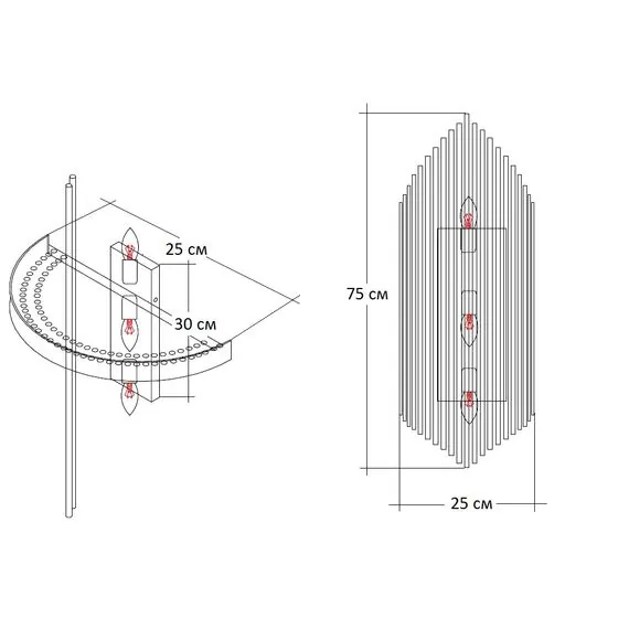 Garda Decor 62GDW-901-750 Бра CLEO 25*75см, изображение 3