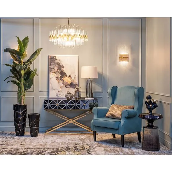 Garda Decor 62GDM-810021-800 Люстра Serena прозр.стекло/золото d80см h65см, изображение 3