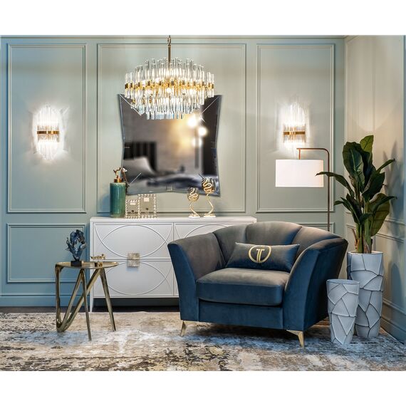 Garda Decor 62GDM-810021-800 Люстра Serena прозр.стекло/золото d80см h65см