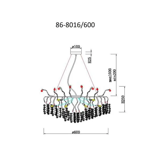 Garda Decor 86-8016/600 Люстра "Монетки" стекло/металл шампань d60*h25см, изображение 3