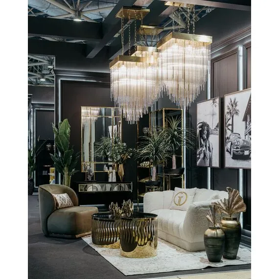 Garda Decor 91GH-10220 Люстра потолочная, латунь 56*56*h.90,5см