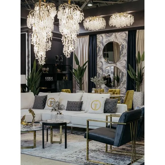 Garda Decor 86-9016/1000 Люстра каскадная Neve шампань d50*h100см, изображение 3