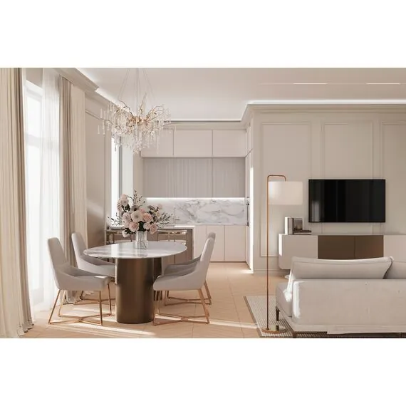 Garda Decor 22-89017FL Торшер плафон белый 42*h.155 см, изображение 4