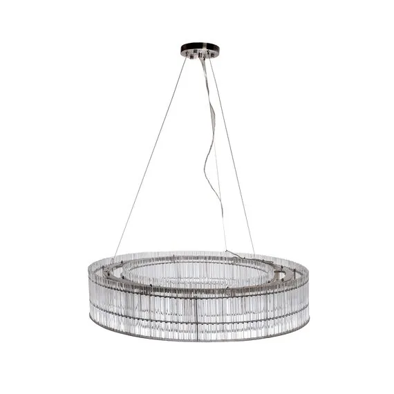 Garda Decor 91GH-80568 Люстра подвесная никель/стекло прозрач. d85*h150см