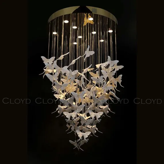 Cloyd 11332 Люстра TROPICA C9 высота - 120 см, керамика золото