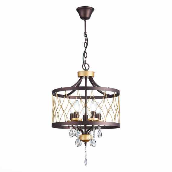 ST LUCE SL789.423.05 Люстра подвесная ST-Luce Темный кофе, Золото/Темный кофе, Золото, Прозрачный E14 5*60W GRASSО, изображение 2