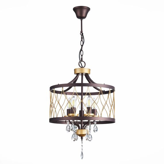 ST LUCE SL789.423.05 Люстра подвесная ST-Luce Темный кофе, Золото/Темный кофе, Золото, Прозрачный E14 5*60W GRASSО, изображение 3