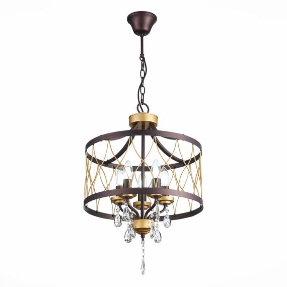 ST LUCE SL789.423.05 Люстра подвесная ST-Luce Темный кофе, Золото/Темный кофе, Золото, Прозрачный E14 5*60W GRASSО, изображение 6