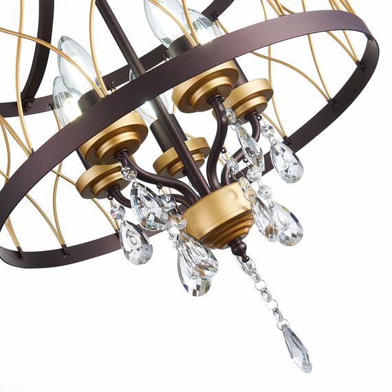 ST LUCE SL789.423.05 Люстра подвесная ST-Luce Темный кофе, Золото/Темный кофе, Золото, Прозрачный E14 5*60W GRASSО, изображение 7