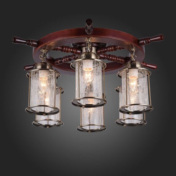 ST LUCE SL150.302.06 Люстра потолочная ST-Luce Белый, Коричневый/Прозрачный с эфектом трещин E27 6*40W VOLANTINO, изображение 3