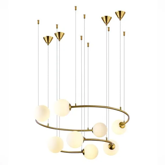 ST LUCE SL1186.303.08 Светильник подвесной ST-Luce Латунь/Молочный G9 8*5W, изображение 6