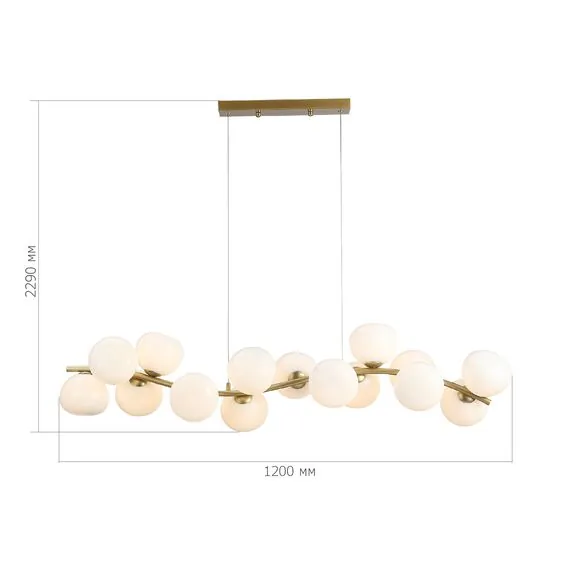 ST LUCE SL1519.303.16 Светильник подвесной ST-Luce Латунь/Белый G9 16*5W 4000K, изображение 4