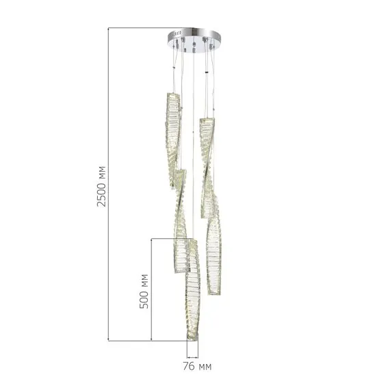 ST LUCE SL6205.103.05 Светильник подвесной ST-Luce Хром/Прозрачный LED 1*55W 4000K, изображение 5
