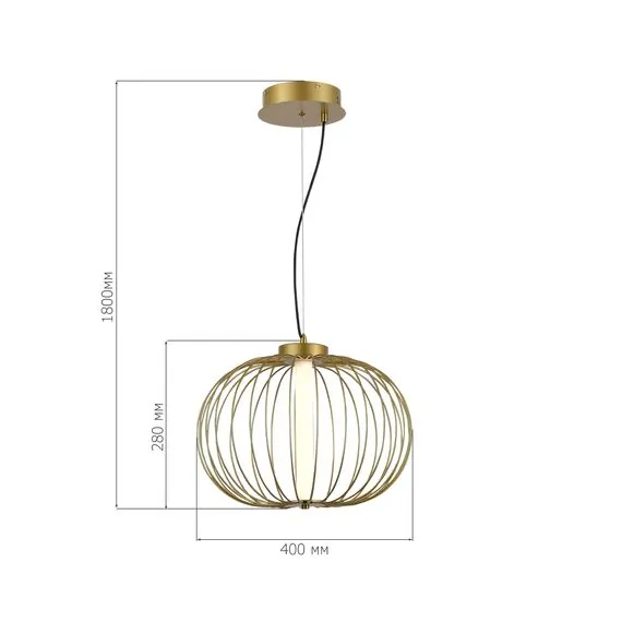 ST LUCE SL6124.203.01 Светильник подвесной ST-Luce Золотистый/Золотистый LED 1*10W 3000K, изображение 5