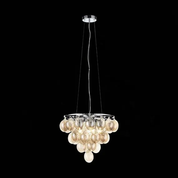 ST LUCE SL432.203.05 Светильник подвесной ST-Luce Хром/Коньячный E27 5*60W, изображение 2