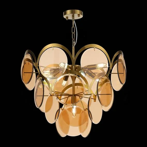 ST LUCE SL1161.333.09 Люстра подвесная ST-Luce Латунь/Янтарный E14 9*60W, изображение 4