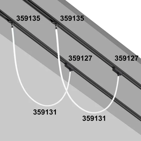 NOVOTECH 359135 KONST NT23 101 черный Адаптер/держатель для однофазного трехжильного трека без токопровода для арт. 359128-359133 IP20 RAMO, изображение 4