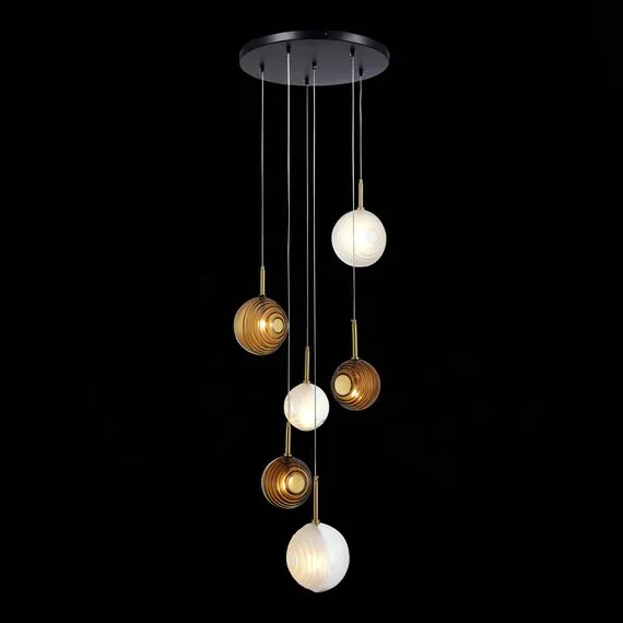 ST LUCE SL1183.543.06 Светильник подвесной ST-Luce Латунь/Черный, Белый G4 6*5W, изображение 5