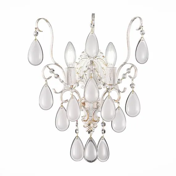 EVOLUCE SLE160301-02 Светильник настенный Золотистый/Белый матовый E14 2*60W