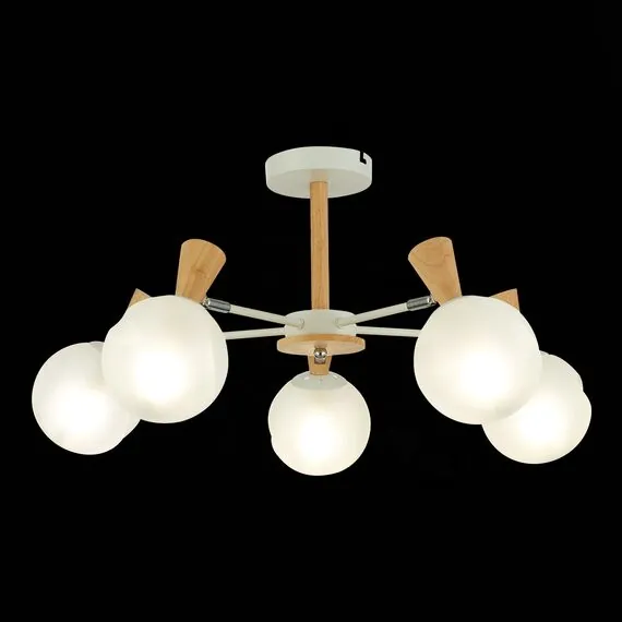 EVOLUCE SLE220702-05 Светильник потолочный Белый, Светлое дерево/Белый E14 5*40W, изображение 5